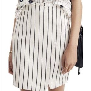NWT Madewell faux wrap striped skirt